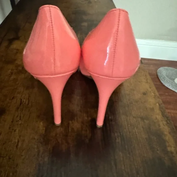 Jessica Simpson Coral Pointed Toe Pumps - Bright Coral Heels - Picture 3 of 4